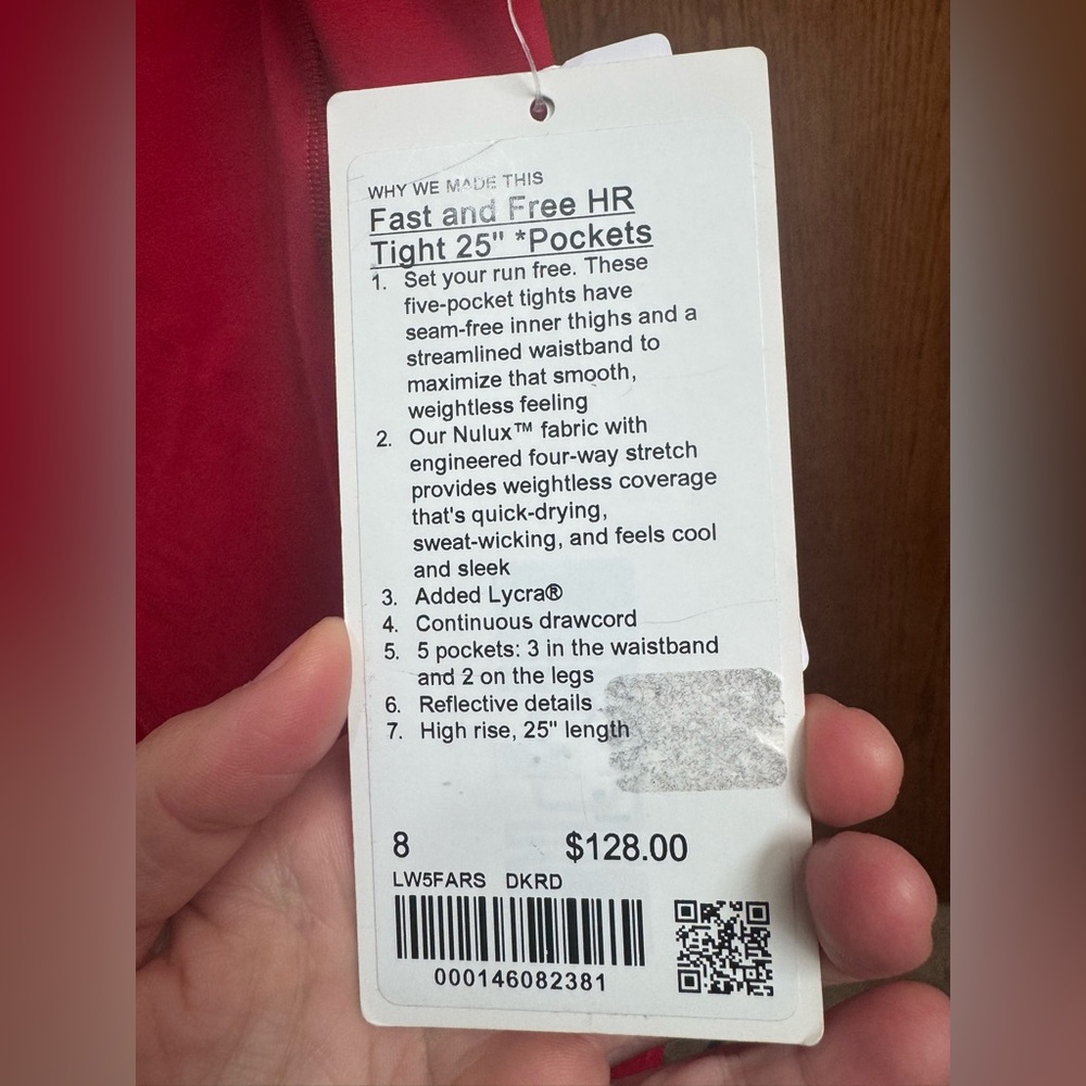 Lululemon Athletica Fast and free HR Tight 25” *pockets - Picture 10 of 13